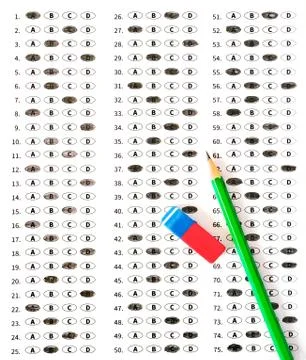 Test score sheet with answers Stock Photos