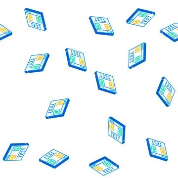 Test seo optimization isometric icon seamless pattern 스톡 일러스트