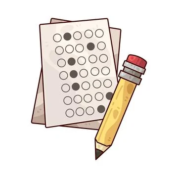 Test sheet and pencil illustration Stock Illustration