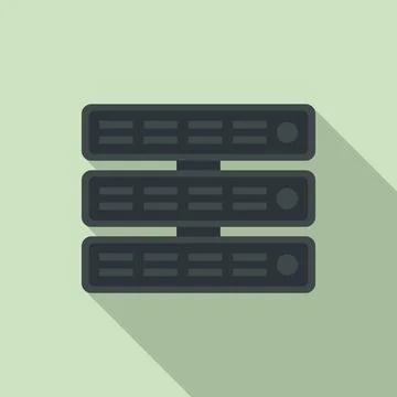 Test software server icon, flat style Illustrazione stock