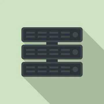 Test software server icon, flat style Stock Illustration
