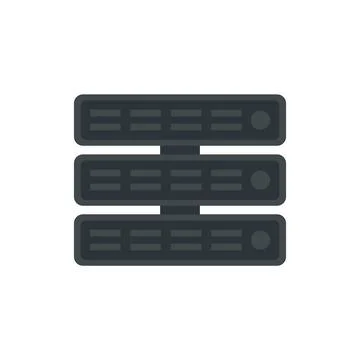 Test software server icon flat isolated Illustrazione stock