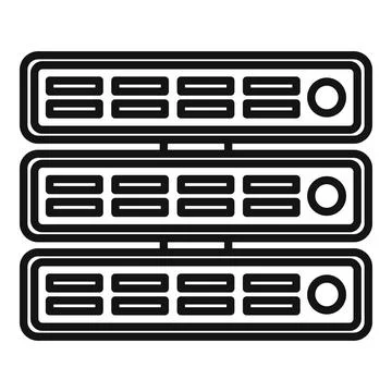 Test software server icon, outline style Illustrazione stock