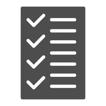 Test solid icon. To do list vector illustration isolated on white. Notepad glyph イラスト素材