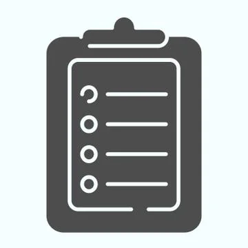 Test solid icon. Document with pointers vector illustration isolated on white Stock Illustration