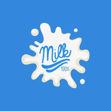 Test In Splash Milk Product Logo Stock Illustration
