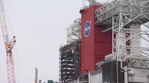 Test stands used for Space Shuttle Main Engine testing at Stennis Space Center Stock Footage 100173063