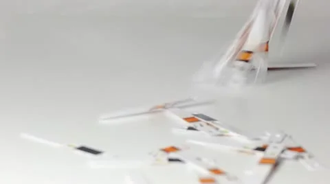 Test strips are falling Video stock 11687078