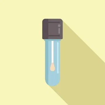 Test swab icon flat vector. Corona lab イラスト素材