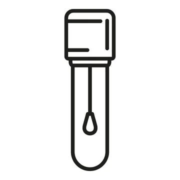 Test swab icon outline vector. Corona lab Stock Illustration