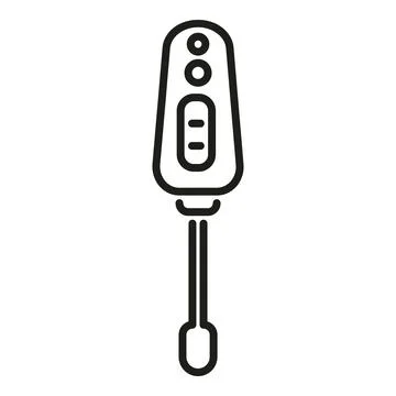 Test swab icon outline vector. Pcr data Stock Illustration