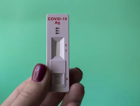 Test system for determining the virus in the human body by blood on a monochr Stock Photos