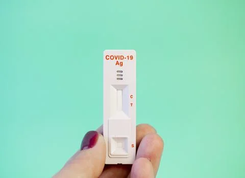 Test system for determining the virus in the human body by blood on a monochr Stock Photos