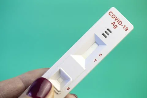 Test system for determining the virus in the human body by blood on a monochr Stock Photos