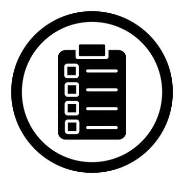 Test task flat black color rounded glyph icon 스톡 일러스트