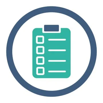 Test task flat cobalt and cyan colors rounded glyph icon 스톡 일러스트