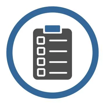 Test task flat cobalt and gray colors rounded glyph icon 스톡 일러스트