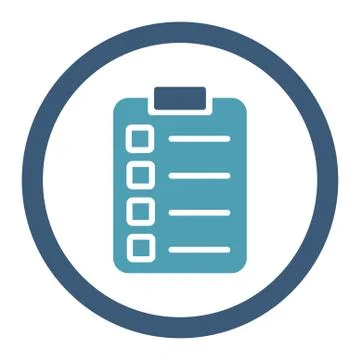 Test task flat cyan and blue colors rounded glyph icon 스톡 일러스트