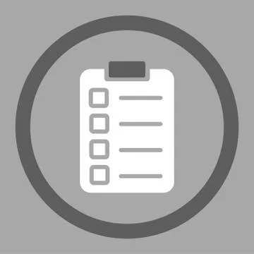 Test task flat dark gray and white colors rounded vector icon Stock Illustration