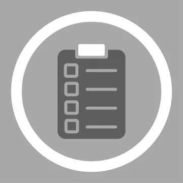 Test task flat dark gray and white colors rounded glyph icon Stock Illustration
