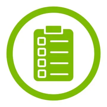 Test task flat eco green color rounded glyph icon Ilustración de archivo