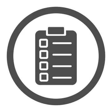 Test task flat gray color rounded glyph icon Illustrazione stock