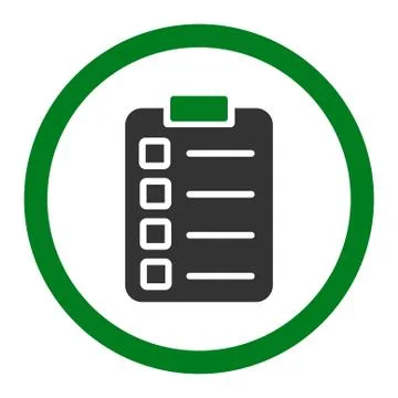Test task flat green and gray colors rounded vector icon イラスト素材