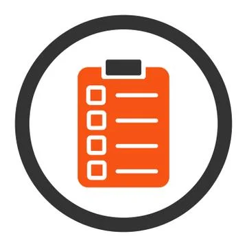 Test task flat orange and gray colors rounded glyph icon 스톡 일러스트