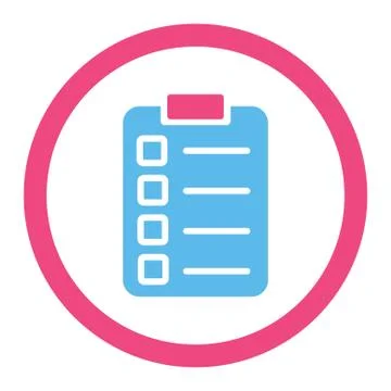 Test task flat pink and blue colors rounded vector icon 스톡 일러스트
