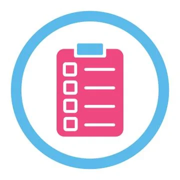 Test task flat pink and blue colors rounded glyph icon Stock Illustration