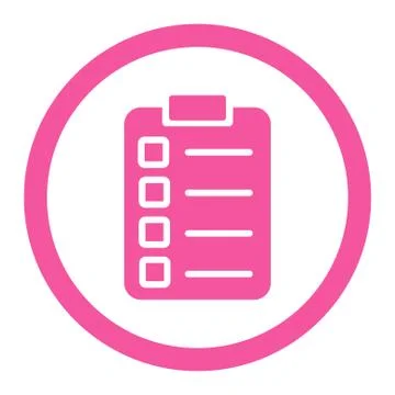 Test task flat pink color rounded glyph icon 스톡 일러스트