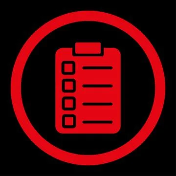 Test task flat red color rounded vector icon 스톡 일러스트