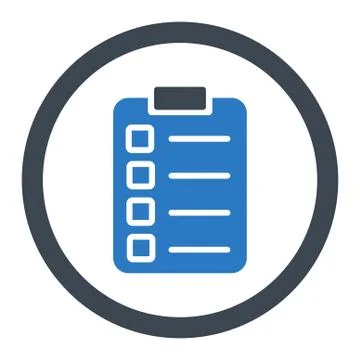 Test task flat smooth blue colors rounded glyph icon 스톡 일러스트