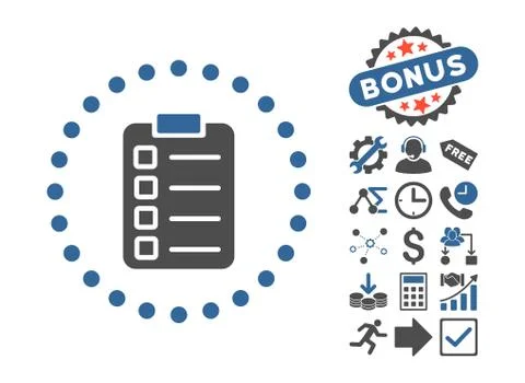 Test Task Flat Vector Icon With Bonus Illustrazione stock