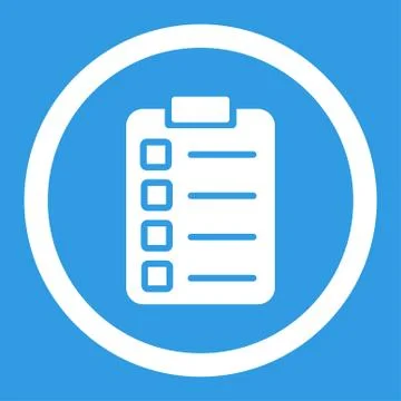 Test task flat white color rounded vector icon 스톡 일러스트