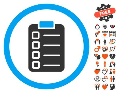 Test Task Icon with Love Bonus Stock Illustration