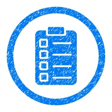 Test Task Rounded Icon Rubber Stamp 스톡 일러스트