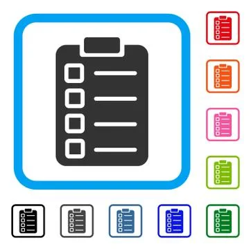 Test Tasks Framed Icon 스톡 일러스트