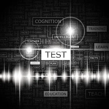 TEST TEST. Background concept wordcloud illustration. Print concept word c... Stock Photos