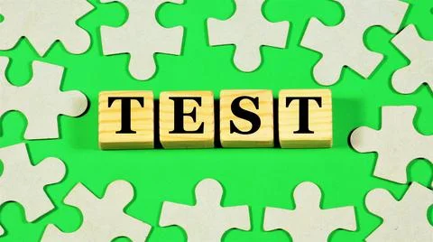 Test. Text label on the banner. Stock Photos