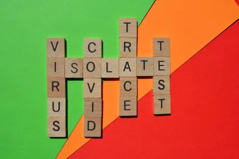 Test, Trace, Isolate, crossword Foto stock