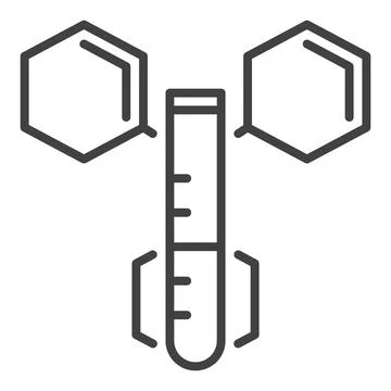 Test Tube and hexagonal molecular formula vector Science icon or sign in th.. Stock Illustration