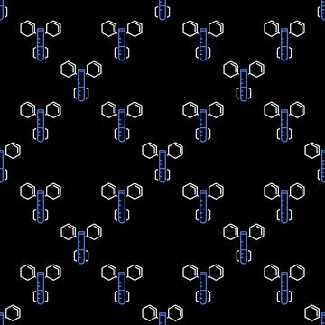 Test Tube and hexagonal molecular formula vector Science seamless pattern i.. Stock Illustration