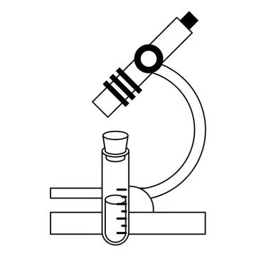 Test tube and microscope イラスト素材