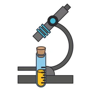 Test tube and microscope isolated icon Stockillustratie