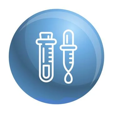 Test tube and pipette icon, outline style Stock Illustration