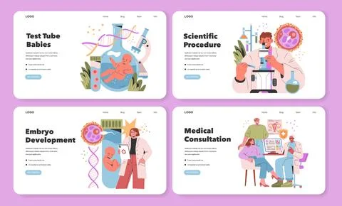Test Tube Babies. Flat Vector Illustration Illustrazione stock
