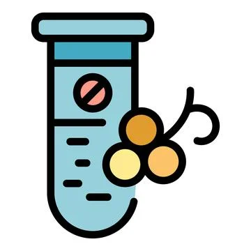 Test tube bacteria icon vector flat Illustration