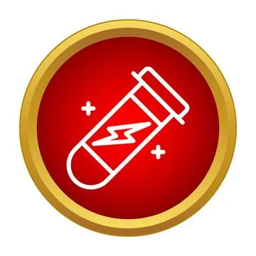 Test tube beaker with lightning icon Stock Illustration
