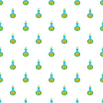 Test tube with cannabis leaf pattern cartoon style Stock Illustration